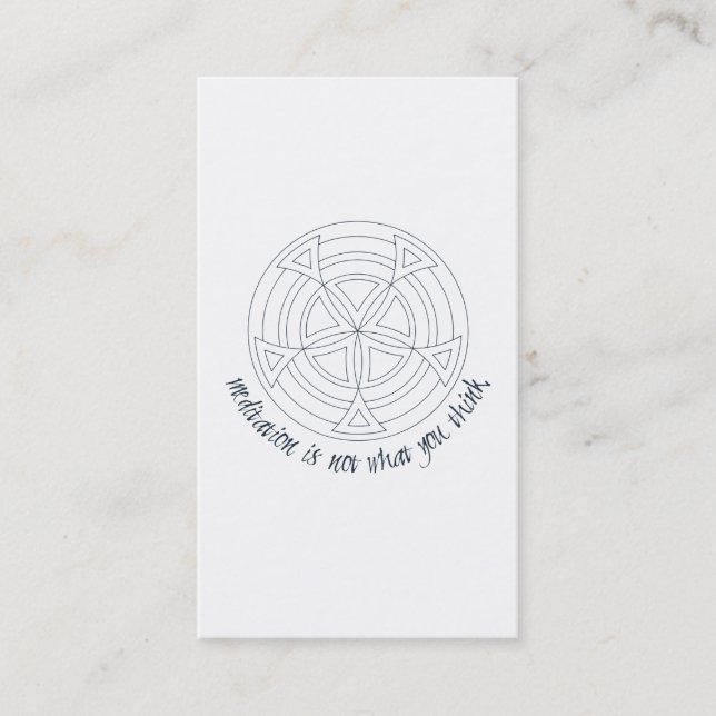 Meditation ist nicht, was Sie denken Visitenkarte (Vorderseite)