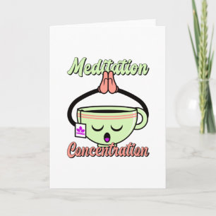 Meditation Konzentration Süße Kaffeetasse Kawaii Karte