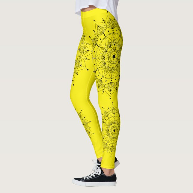 Meditation - Mandala Symbol  Leggings (Links)