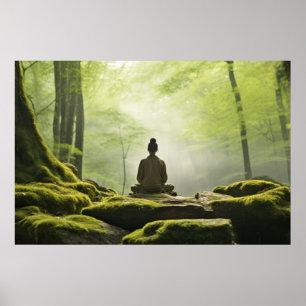 Meditation Monk Ruhe Friedliche Natur Poster