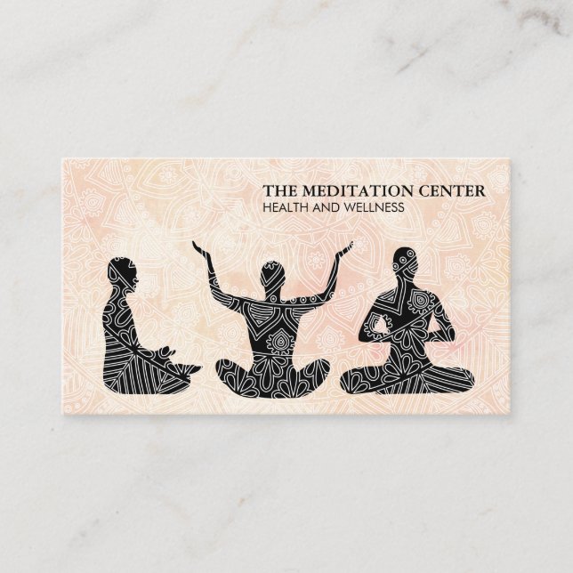 Meditation - Muster für Gesundheit und Wellness II Visitenkarte (Vorderseite)