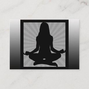 Méditation noir et blanc Cartes de visite de Yoga