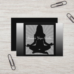 Méditation noir et blanc Cartes de visite de Yoga