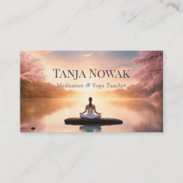 Meditation Pastellsee und Mond Visitenkarte