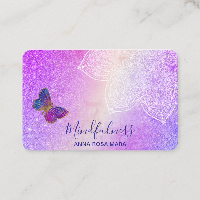 *~* Meditation Reiki Yoga . Butterfly Mandala  Visitenkarte (Vorderseite)