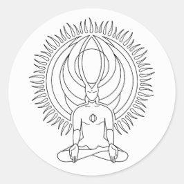 Meditation. Runder Aufkleber