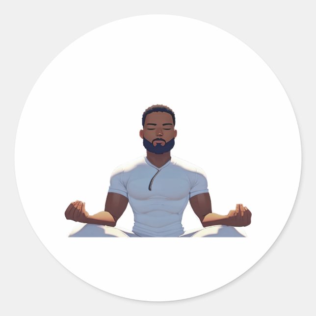 Meditation Runder Aufkleber (Vorderseite)