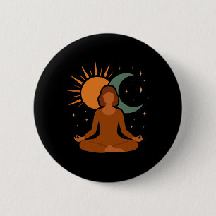 Meditation Sonne Mond Yoga Spirituelle Selbstfürso Button