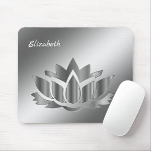 Meditation von metallischem Silber mit dem Namen M Mousepad