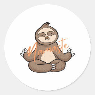 Meditation von Yoga Sloth - Namaste Runder Aufkleber