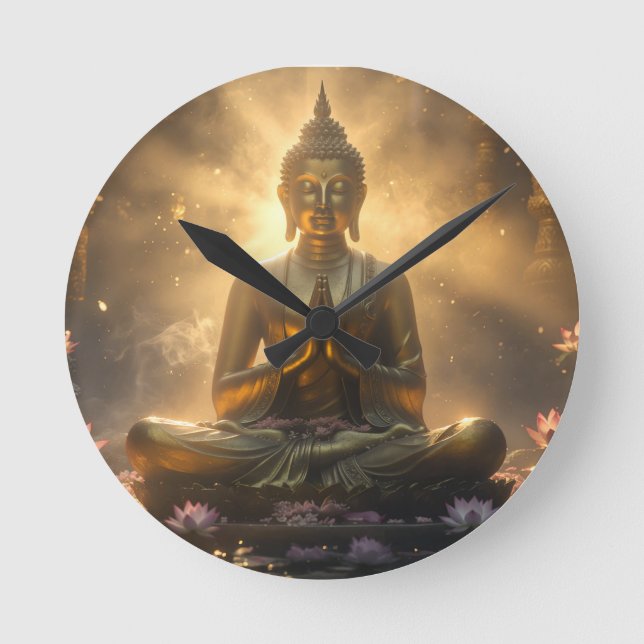 MEDITATION - YOGA - CARPE DIEM RUNDE WANDUHR (Vorderseite)