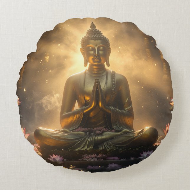 MEDITATION - YOGA - CARPE DIEM RUNDES KISSEN (Vorderseite)
