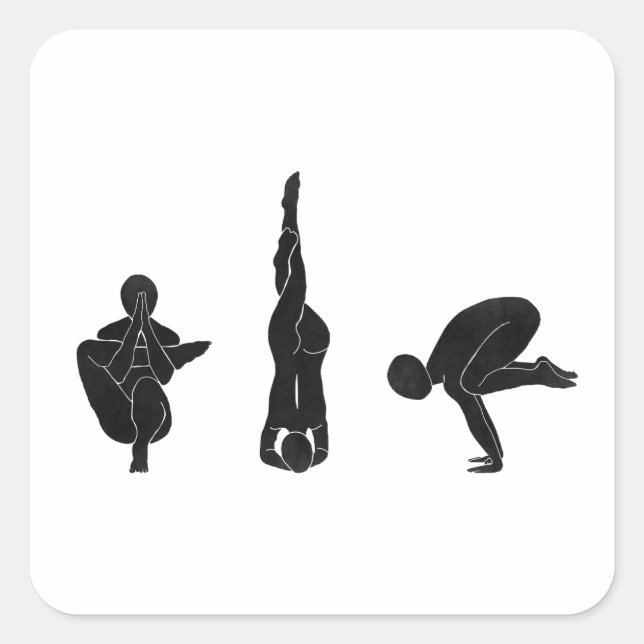 Meditation, Yoga, Einstellung Quadratischer Aufkleber (Vorderseite)