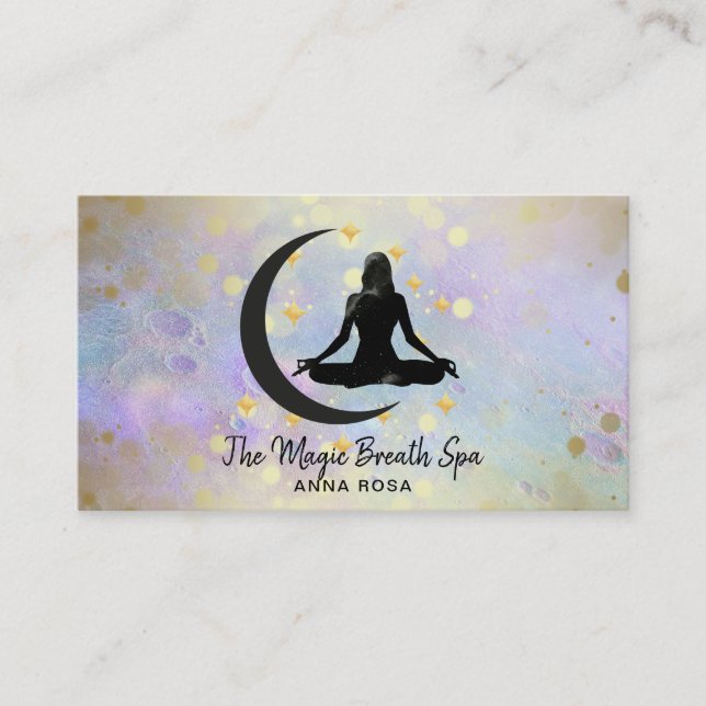 *~* Meditation Yoga Goldene Frau + Mondsichtigkeit Visitenkarte (Vorderseite)
