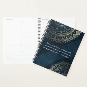 Méditation Yoga Instructeur Blue Gold Mandala Cita