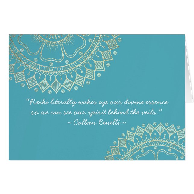 Méditation Yoga Instructeur Blue Gold Mandala Cita (Devant Horizontal)
