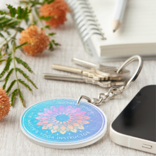 Méditation Yoga Instructeur Rose Gold Foil Mandala