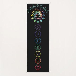 Meditation Yoga-Matte mit farbigen Chakra-Symbolen Yogamatte