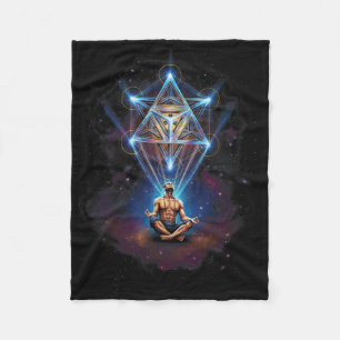 Meditation Yoga Metatrons Würfel Kosmische Illustr Fleecedecke