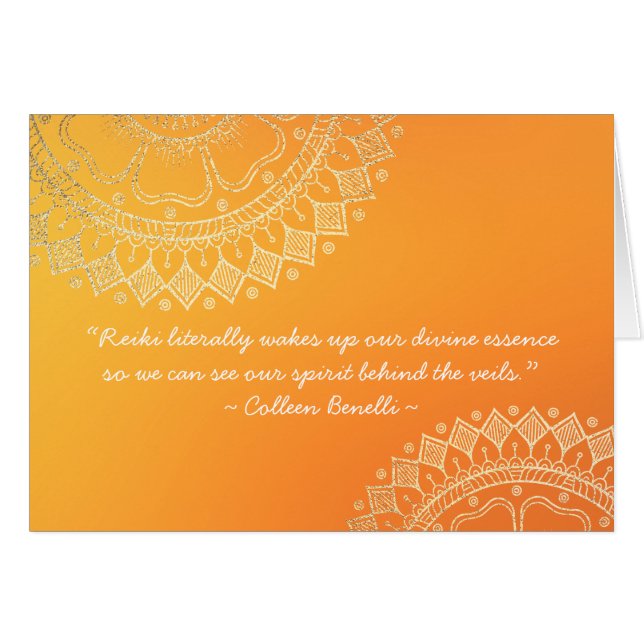 Méditation Yoga Professeur Orange Gold Mandala Cit (Devant Horizontal)