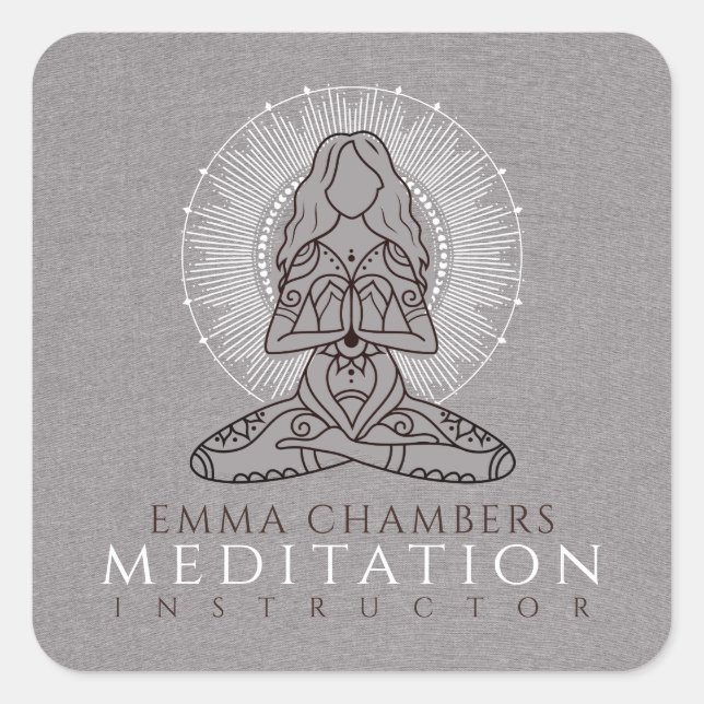 Méditation Yoga Stickers d'entreprise (Devant)
