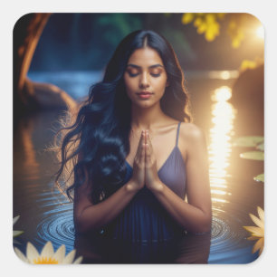 MEDITATION - YOGA - WELLNESS - CARPE DIEM QUADRATISCHER AUFKLEBER