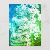 *~* Meditation Zen Buddha Meditat Floral Ombre