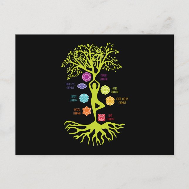 Meditation Zen Tree of Life Yoga Spirituelle Einladungspostkarte (Vorderseite)