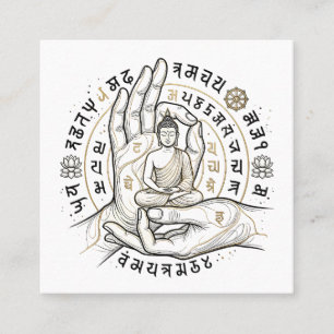 Meditations-Buddha-Spiritual-Wandkunst für die Inn Quadratische Visitenkarte