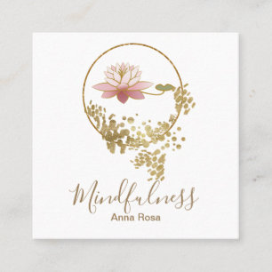 *~* Meditations-GoldGlitzer-Lotosmindfulness-Yoga Quadratische Visitenkarte