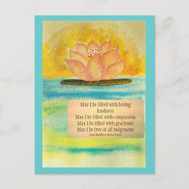 Meditations-Karte buddhistisches Metta Gebet Postkarte (Vorderseite)