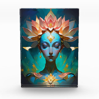 MEDITATIONS-LOTOS-GÖTTIN-SPIRITUELLE KUNSTPOSTER FOTOBLOCK