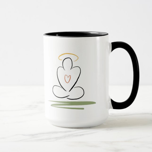 Meditations-Mann Zen-Inspirierte Entwurfs-Tasse, Tasse (Rechts)