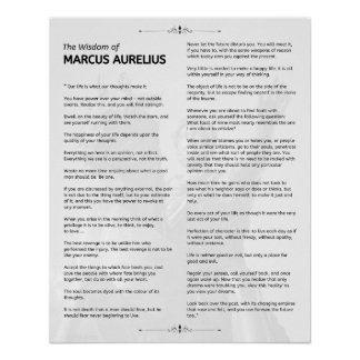 Méditations stoïques de Marcus Aurelius. Poster br