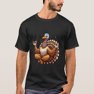 Meditations Truthahn Yoga Pose entspannendes Tier T-Shirt