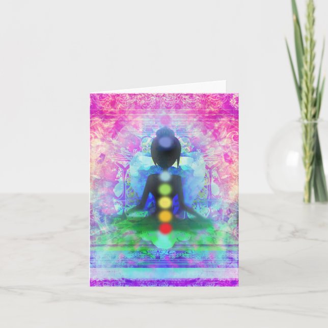 Meditations-Yoga-Anmerkungs-Karte Karte (Vorderseite)