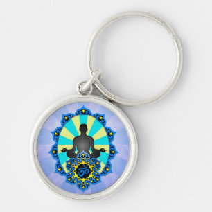 Meditations-Yoga-Om, -BLAU und -GELB Schlüsselanhänger