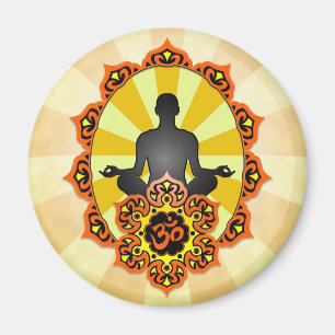 Meditations-Yoga-Om, -orange und -GELB Magnet