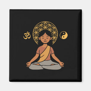 Meditations-Yoga-Om-Symbol Heilige Geometrie Yin Y Magnet