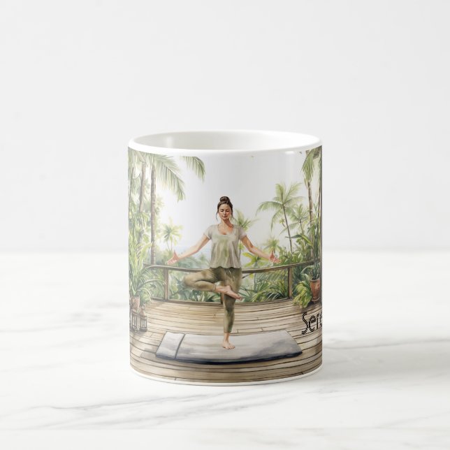 Meditations-Yoga-Position Serenität Kaffeetasse (Mittel)