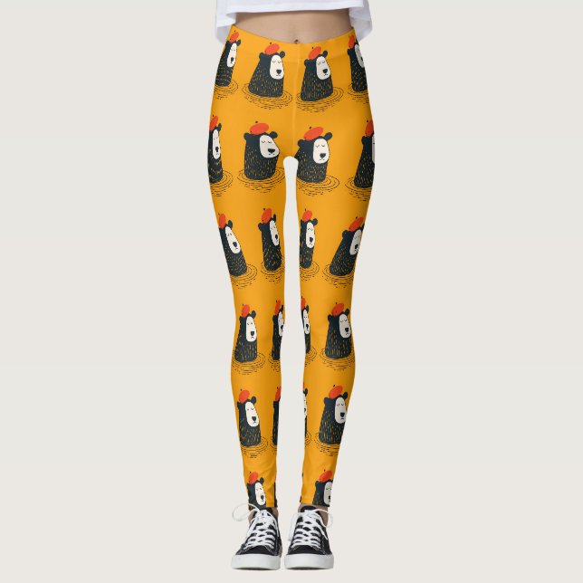 Meditationsbär Leggings (Vorderseite)