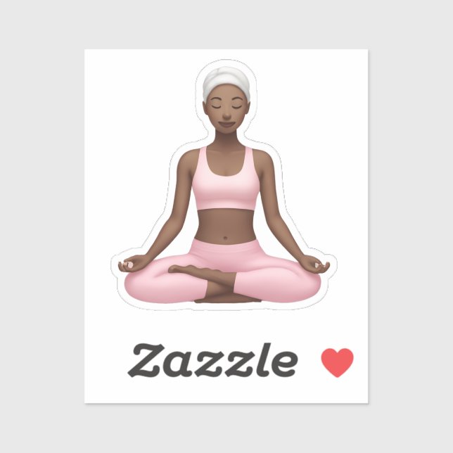 Meditationsfrau Emoji - Friedliche Yoga Pose Kunst Aufkleber (Blatt)