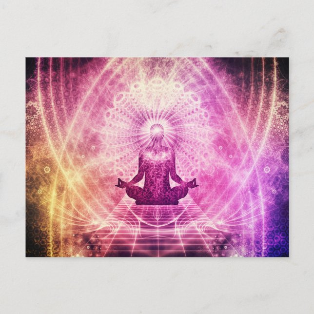 Meditationsgesetz für die Anziehung von Danksagenk Postkarte (Vorderseite)