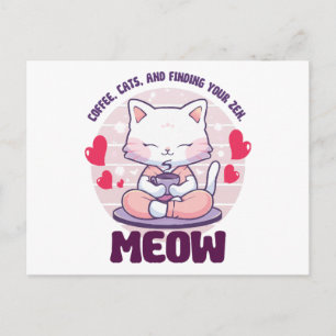 Meditationskatze - Kawaii-Katze Postkarte