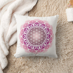 Meditationskissen Mandala Blüte des Lebens rosa Kissen