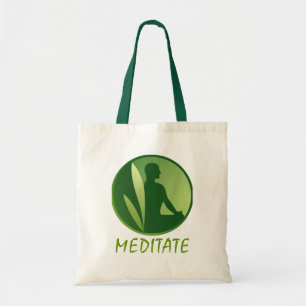 Meditationspose Grüner Sanfter Farbverlauf Tragetasche