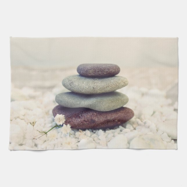 Meditative Cairn für Gesteinsteine Geschirrtuch (Horizontal)