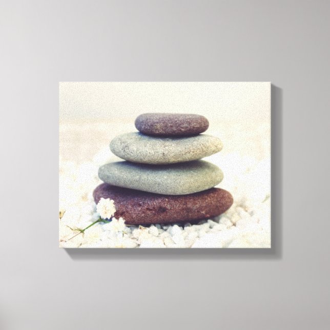 Meditative Cairn für Gesteinsteine Leinwanddruck (Vorderseite)