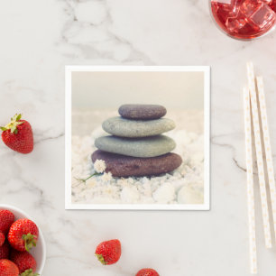 Meditative Cairn für Gesteinsteine Serviette