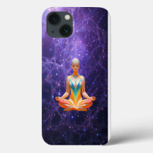 Meditative Frau und mystische Galaxie -